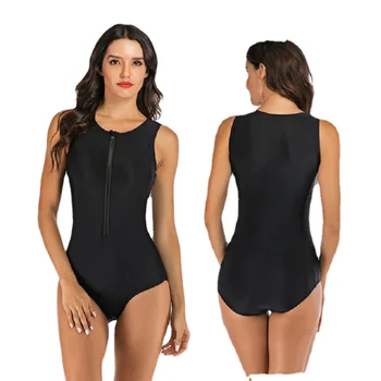 Seksualus vientisas maudymosi kostiumėlis Moterims 2020 Užtrauktukas Vieną Bikini Spausdinti Naršyti Aukštos kaklo Paplūdimio maudymosi kostiumėlis Moterims XL Šalis