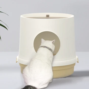 Pusiau Uždaras Didelis Kačių Kraiko Dėžutė Dėklas Splash Plastikiniai, Tualetas Kačių Kraikas Langelyje Viršuje Įrašas Vyriais Arenero Gato Pet Products Gatos