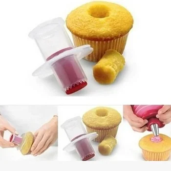 Virtuvės Cupcake Blynai Tortas Corer Stūmoklį Cutter Konditerijos Dekoravimo Daliklis Modelis Įrankis Miffin Pyragas Pildymo Įrankius, Kepimo Įrankiai