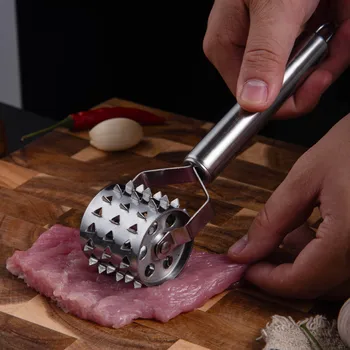 Nerūdijančio plieno mėsos tenderizer virtuvės roller kepsnys kiaulienos pjausnių loosener namų kūrybinės virtuvės mėsos tenderizer įtaisą