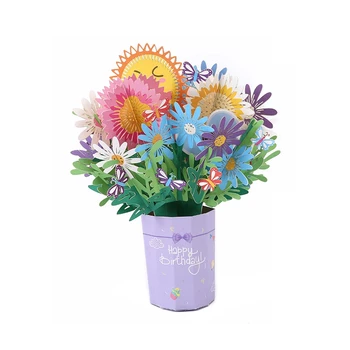Saulėgrąžų -Iki Gėlių Puokštė,3D Popieriaus Gėlių Kortelę Mama, Tėtis, Draugė Vaikino Sesuo, Brolis, Draugai