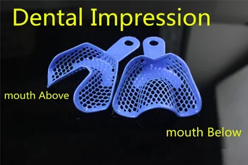5Set Dantų Įspūdį Kieto plastiko Autoclavable dantų Protezų Priemonė, mėlyna Dantų Plokštelę Burnos Higiena, Dantų Plokštelės, Dantų Lab Įrankiai