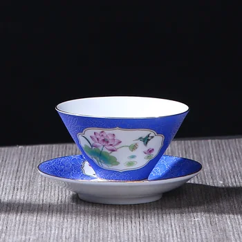 2VNT/Daug 65ml Jingdezhen Teacup su Mini Lovelis Rinkinys Keramikos, Porceliano Lotus Modelis Arbatos Puodeliai Meistras Teaware Namų Drinkware Dovanos