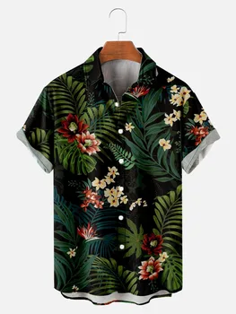 Nauja Havajų Stiliaus Marškinėliai Paplūdimys Džiunglių Spausdinti Šiltas Stilius Pocketless Marškinėliai Vyrams Ir Moterims Atostogų