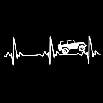 Dawasaru Automobilių Lipdukas Širdies Ritmas EKG už Jeep Wrangler 4x4 Vandeniui Saulės Apsaugos Lipdukas, skirtas Automobilių, Sunkvežimių, Nešiojamas PVC, 20cm*6cm
