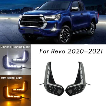 Toyota Hilux Revo 2020 2021 LED Dieniniai DRL Žibintai su Posūkio Signalo Bamperis Rūko žibintai Tolimosios šviesos Žibintas
