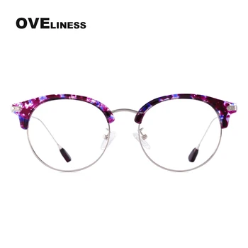 Retro mados moteriški akinių rėmeliai Optinis Apvalių Akinių Rėmeliai, skirti Moterų Trumparegystė Recepto akinius korėjos akiniai 2021
