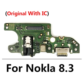 100% Originalus Dock Connector Micro USB Įkroviklio Įkrovimo lizdas Flex Kabelis Lenta Su Mikrofonu Nokia 8.3 atsarginės Dalys
