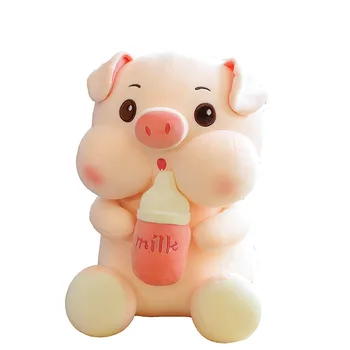 Mielas kūdikis butelis kiaulių lėlės pliušinis žaislas kūrybos animacinių filmų kiaulių lėlės didelės pagalvės vaikų gimtadienį Kalėdų dovana