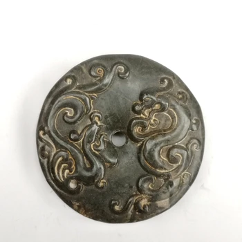 YIZHU CULTUER MENO Kolekcija Senosios Kinijos Hongshan Kultūros Juoda Magnetas Jade Phenix Dragon Pakabukas