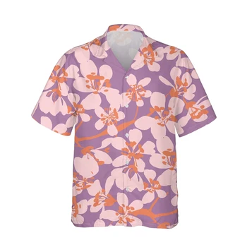 Jumeast 3d Rožinis Sakura Spausdinti Mens Havajų Marškinėliai trumpomis Rankovėmis Cherry Blossom Japonijos Mados Marškinėliai Vyrams Prarasti Streetwear