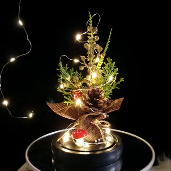 Valentino Dieną Siųsti Draugei Kūrybingi Gimtadienio Dovana Mini Kalėdų Medžio Apdaila Ornamentu Stiklo lempų gaubtų Gėlių