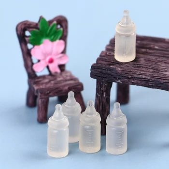 5vnt 1:12 Miniatiūriniai Lėlių Mini Skaidrus Pieno Butelis Buteliukai Imitavimo Žaislai