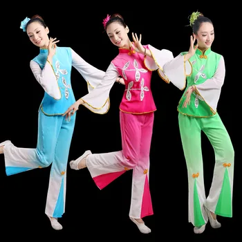 Kinų stiliaus Hanfu kostiumai kostiumai moterų klasikinio ventiliatorius šokių kostiumai, tradicinė Kinų kostiumas