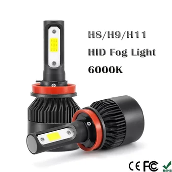 H11 LED Žibintų Rinkinį 255000LM H1/H4/H7/H8/9/11 Šviesos Lemputės 6000K NESLĖPĖ, Priešrūkinis Žibintas Naujas