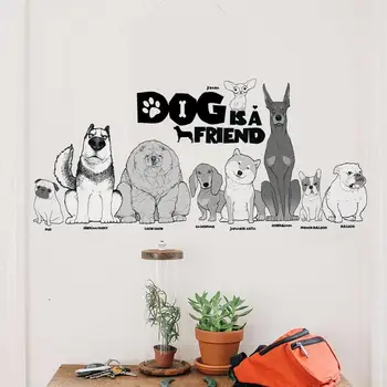 Šuo yra Draugas, Sienų Lipdukai Namų Dekoro Kambarį Vaikams Kambariai Animacinių filmų Gyvūnų Sienos Lipdukai 