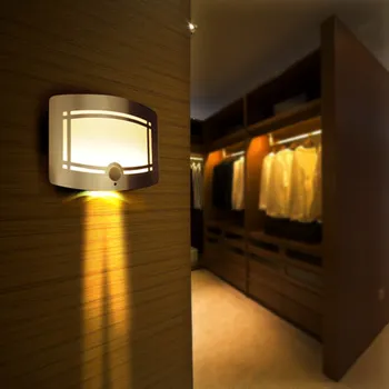 2-Pack Infraraudonųjų spindulių Belaidis Judesio Jutiklis Naktį LED Šviesos Baterijos Sienos Lempos Sienos Sconce Kelią Laiptų Kabineto Spintoje