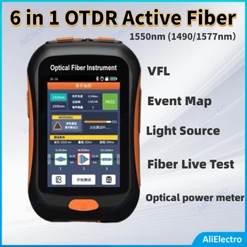 Mini OTDR Active Fiber Gyventi Bandymo 1550nm (1490/1577nm) 20dB Optinio Pluošto Reflectometer su Renginio Žemėlapį OPM VFL AMINOETANOLIAI Jutiklinis Ekranas