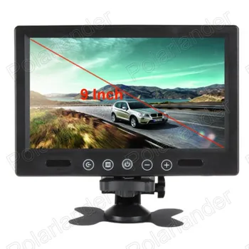 Automobilių Stebėti 9 colių HD Skaitmeninis spalvotas TFT LCD Ekranas Parama dviem būdais vaizdo įvesties atvirkštinio prioritetas
