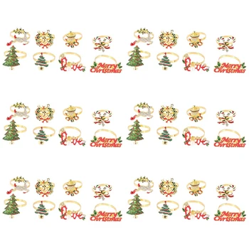 Kalėdų Servetėlių Žiedai - Set 36 Servetėlių Laikiklį Žiedai Atostogų Kalėdų Stalo Dekoravimas Briedžių Vystymo Sagtis