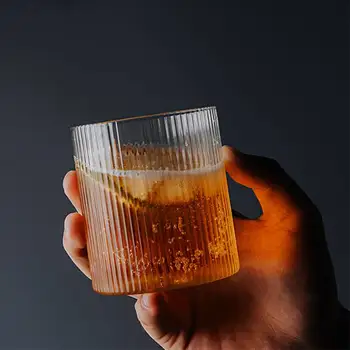 310ML Viskio Stiklo Japonų Rankų darbo Dryžuotas Vyno taurė Kūrybos Stiklo Kristalų Retro Stiklo Alaus Ledo Kavos Puodelio Namų