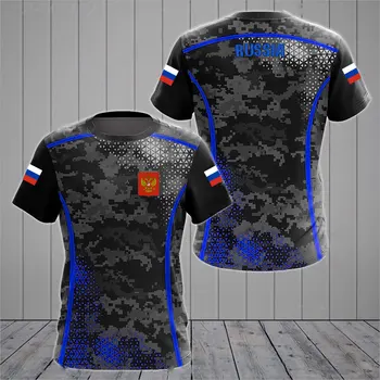 Rusijos Vėliavos vyriški marškinėliai-O-kaklo rusijos Marškinėliai 3D Atspausdintas Negabaritinių Mados trumpomis Rankovėmis vyriški Drabužiai Viršūnes Prarasti Streetwear