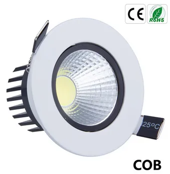 Nemokamas Pristatymas Led Lubų Šviesos, 7W šviesos srautą galima reguliuoti COB LED lempos Žemyn Šviesos Įleidžiamas LED Lemputė Šiltai Balta šaltai Balta 85-265V/AC