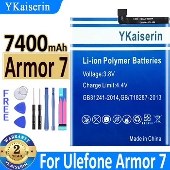 7400mAh YKaiserin Baterija Ulefone Šarvai 7 Armor7 6.3 Colių Baterijos