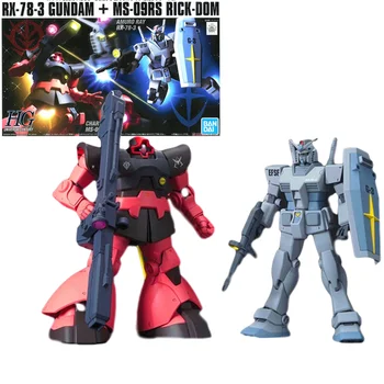 Bandai Originalus Surinkto Modelio HGUC 1/144 RX-78-3 + MS-09RS Rick-Dom Gundam Gunpla Veiksmų Anime Pav Mobiliojo Kostiumas Vaikams
