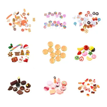 Mielas Mini Žaisti Žaislas Vaisių Maisto Tortą, Saldainių, Vaisių Hamburgas Sausainių Spurgos Miniatiūriniai Lėlių Priedai Virtuvės Žaisti Žaislai Karšto Pardavimo