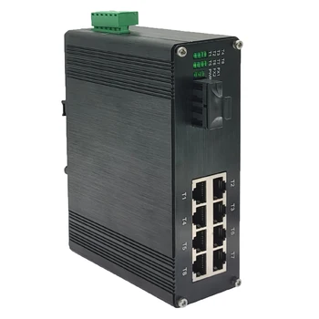 Pramonės 8 Port Gigabit Ethernet PoE Switch DIN Rail Mount 8 RJ45 10/100/1000Mbps Nevaldomas PoE Switch su SC Uosto