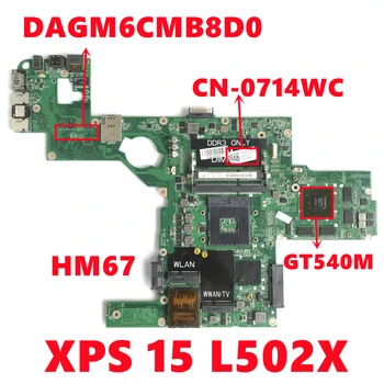 KN-0714WC 0714WC 714WC Mainboard dell XPS 15 L502X Nešiojamą kompiuterį Plokštė DAGM6CMB8D0 Su N12P-GS-A1 HM67 100% Testuotas Darbo