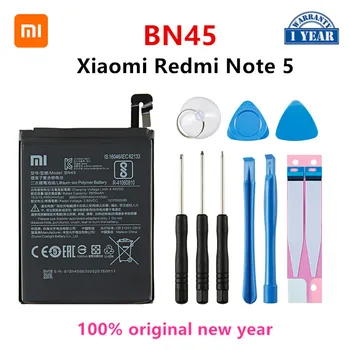 Xiao mi 100% Originalus BN45 4000mAh Bateriją Xiaomi Redmi 5 Pastaba Note5 BN45 Telefonas Pakeitimo Baterijas +Įrankiai