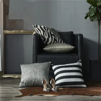 45x45cm silivery pilka spalva juoda pagalvėlė padengti leopardo pagalvėlė padengti juostelės spausdinti pagalvę padengti zebra modelis užvalkalas