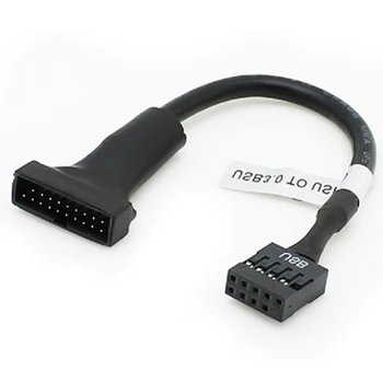 1Pc 19/20 Pin USB 3.0 Moteris Su 9 Pin USB 2.0 Male Plokštė Antraštė Adapterio Laido Aukštos Kokybės