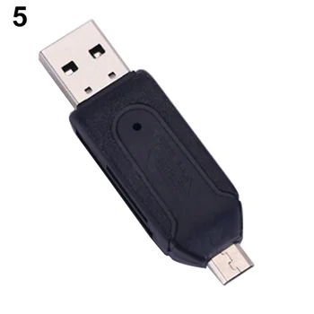 Nešiojamų 2 in 1 USB OTG Universalus Kortelių Skaitytuvas Micro USB TF, SD Card Reader for PC Telefono H-geriausia