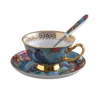 Europos kaulo porceliano kavos puodelį, keramikinis puodelis rinkinys su aukso pėdsakų kūrybos namų ūkių kavos puodelio indų rinkinys popietę arbatos puodelio