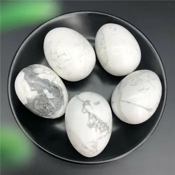 Didelis Dydis Natūralus Baltas Turkis Kiaušinio Formos Akmuo Kvarcas Crystal Healing Reiki Natūralių Akmenų ir Mineralų