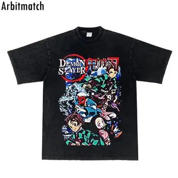 Derliaus Streetwear Japonijos Anime Grafikos Spausdinimo T-Shirt 2023 Vyrų Plauti Marškinėliai Hip-Hop Vasaros Harajuku Medvilnės, Trumpomis Rankovėmis Marškinėlius