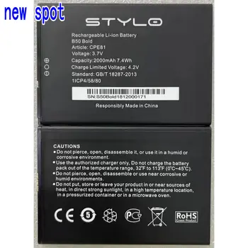 3.7 V nauji aukštos kokybės 2000mAh STYLO CPE81 mobiliojo telefono bateriją