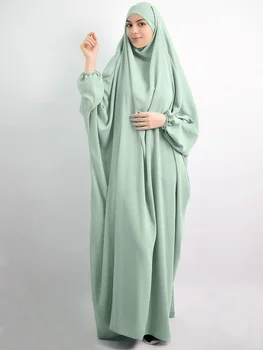 Ramadanas Vienas Gabalas Malda Abaja Suknelė Jilbab Hijab Suknelės Kaftan Gobtuvu Skraiste Headcover Ilgai Khimar Kuklus Islamas Dubajus Drabužiai