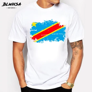 BLWHSA Kongo Demokratinės Respublikos Vėliava marškinėliai Medvilnės Cool marškinėliai Kongo Demokratinės Respublikos valstybės Vėliava Tee