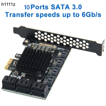 Chi Kasybos SATA PCIE 1X Adapteris 6/10 Port PCI-E X1 į SATA 3.0 6Gbps Stove Plėtros Kortelę už Desktop PC Kompiuteris Pridėti Korteles