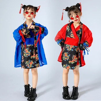 Džiazo Šokio Kostiumas Vaikams Kinų Stiliaus Šokių, Dainavimo Scenoje Kostiumas Vaikams Hip Hop Drabužius Gatvės Šokių Aprangą YS4191