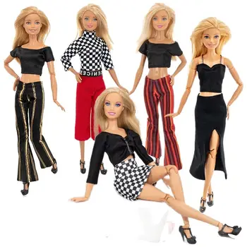 1 Nustatyti Kelis Moterims persirengti Kostiumas Gatvės Fotografijos Suknelė Atsitiktinis Kelnės Tiktų Trumpas Sijonas Barbie Lėlės Vaikams Žaislas