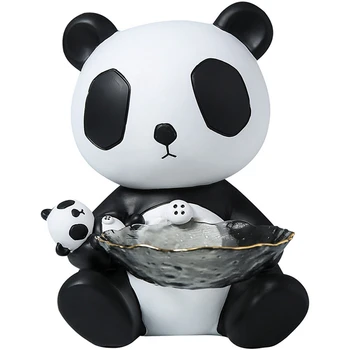 Kūrybos Mielas Gyvūnų Skulptūros, Saugojimo Dėklas Dervos Panda Candy Mažų Objektų Stiklo Saugojimo Dėklas Namų Apdailos, Dovanos