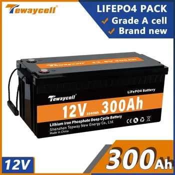 12V 300AH LiFePo4 Baterija Didžiojo A Ląsteles 4S1P 12.8 V Ličio Geležies Fosfato Baterijų Bulit-į BMS 200A Saulės Tax Free