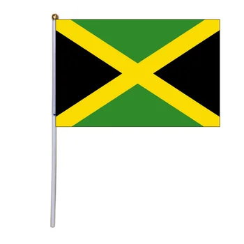 nemokamas pristatymas xvggdg 100vnt 14 * 21cm Nacionalinės Vėliavos Jamaika vertus vėliavas su plastiko stiebo Poliesteris Spausdinimo vėliavos