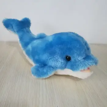 Jūros gyvūnų, apie 27cm mielas blue dolphin pliušinis žaislas minkšta lėlė, vaikams, žaislas Kalėdų dovana b0059