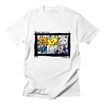 Eikite Super Smash Bros Balti Marškinėliai Vyrams Medvilnės Patogus, Kvėpuojantis Grafinis Atsitiktinis Mados Aukštos Kokybės Juokinga T Shirts